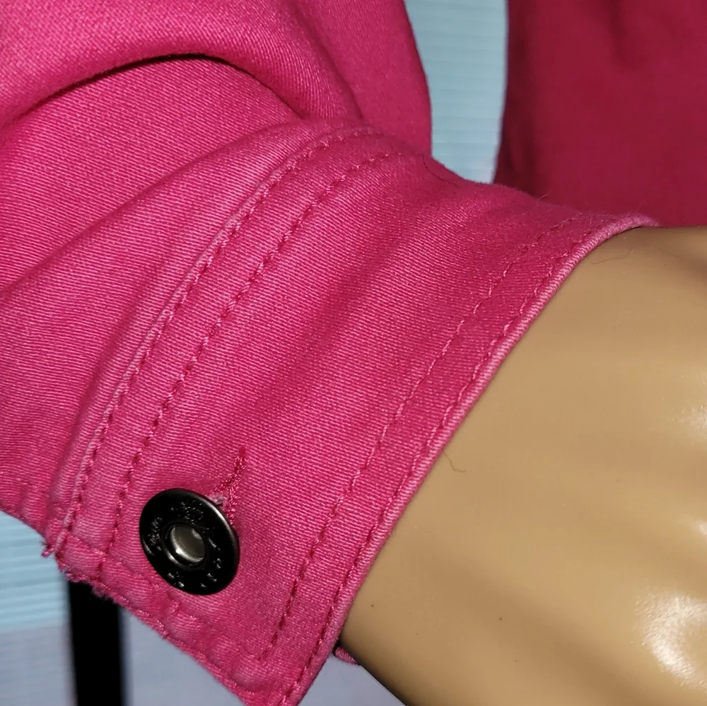 Diane Gilman DG2 Bright Pink Cropped Stretch Jacket- Small - Picture 4 of 5